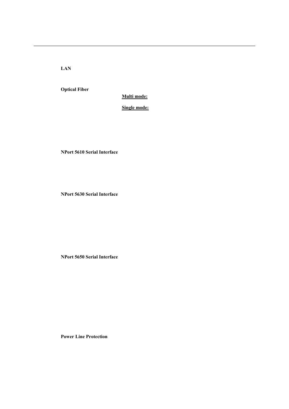 Product specifications, Product specifications -3 | Moxa Technologies NPort 5600 User Manual | Page 8 / 119
