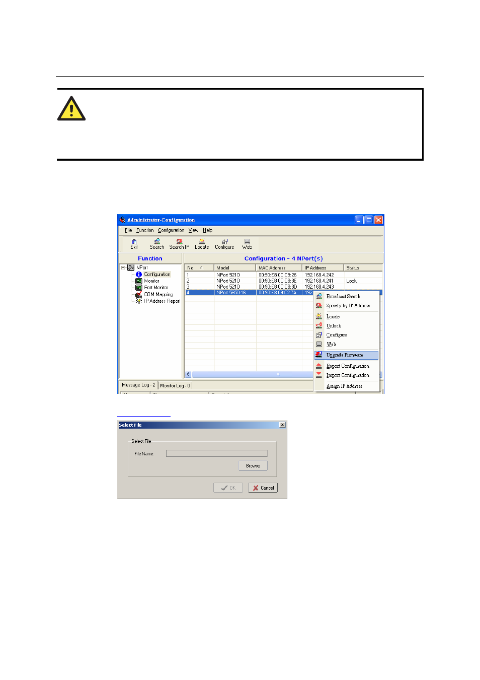Upgrading firmware, Upgrading firmware -12 | Moxa Technologies NPort 5600 User Manual | Page 80 / 119