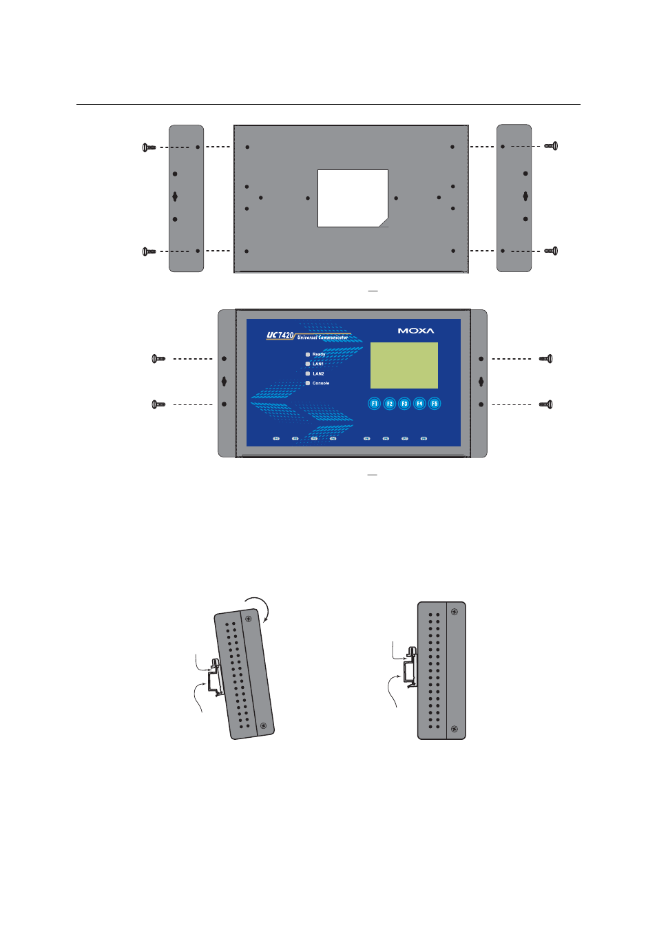 Din-rail mounting, Din-rail mounting -15 | Moxa Technologies UC-7400 User Manual | Page 18 / 25