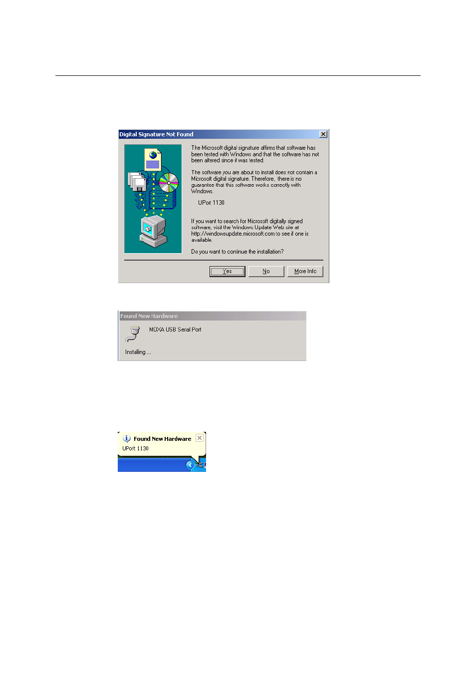 Windows xp and windows 2003, Windows xp and windows 2003 -6 | Moxa Technologies UPORT 1110 User Manual | Page 13 / 29