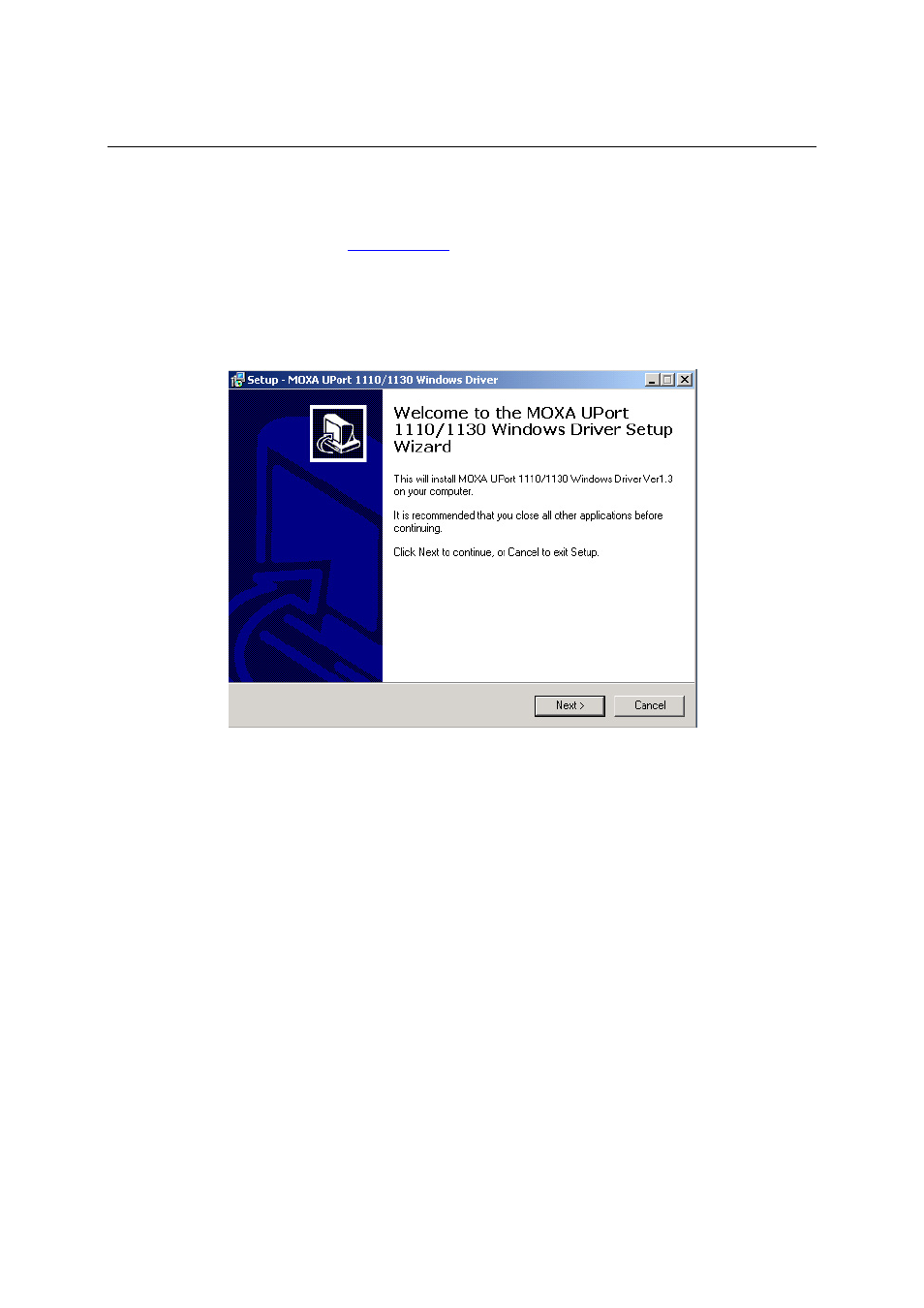 Initial driver installation | Moxa Technologies UPORT 1110 User Manual | Page 9 / 29