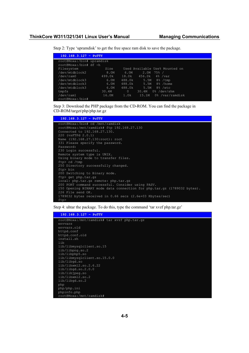 Moxa Technologies THINKCORE W341 User Manual | Page 45 / 104