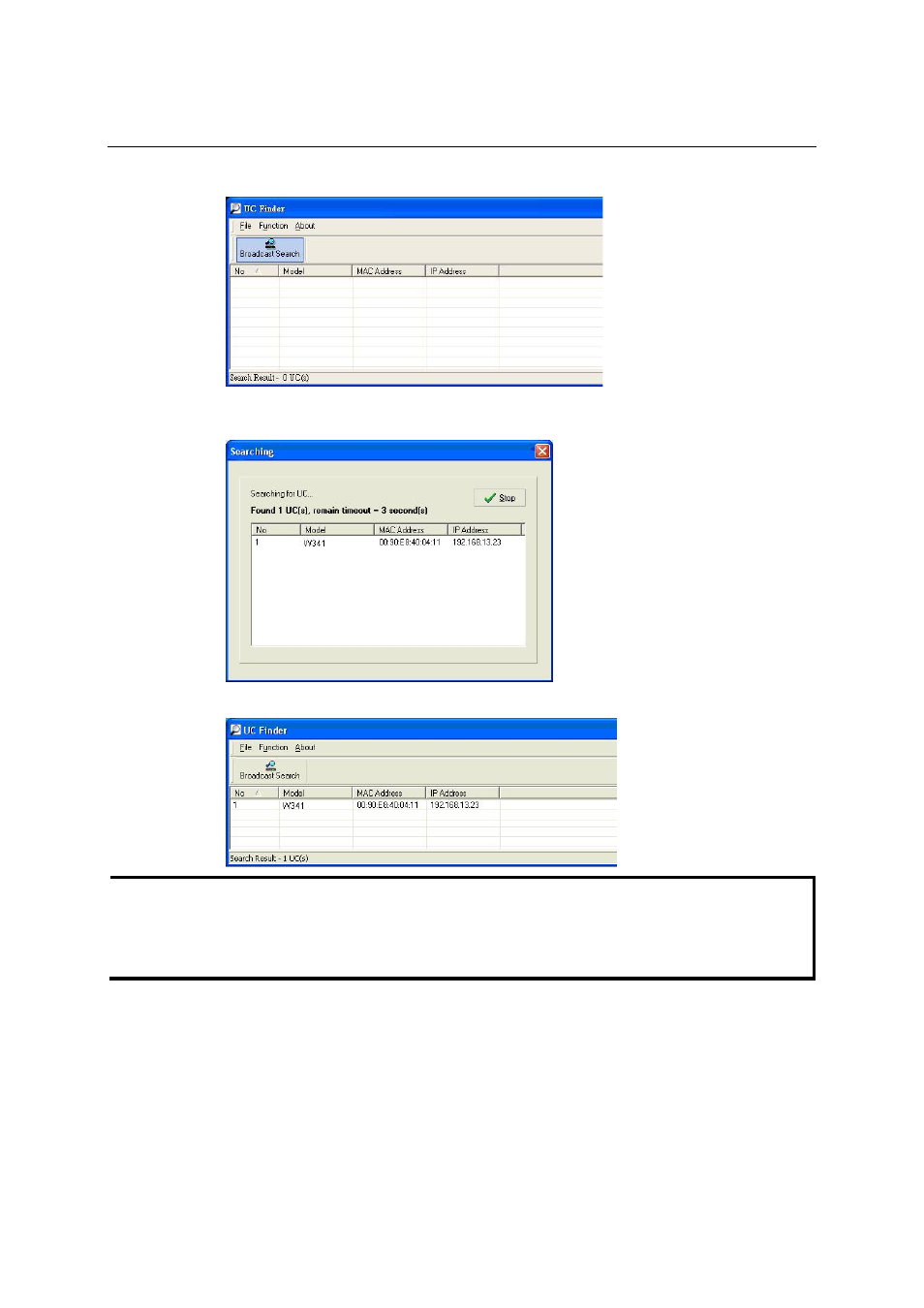 Linux ucfinder | Moxa Technologies THINKCORE W341 User Manual | Page 98 / 104