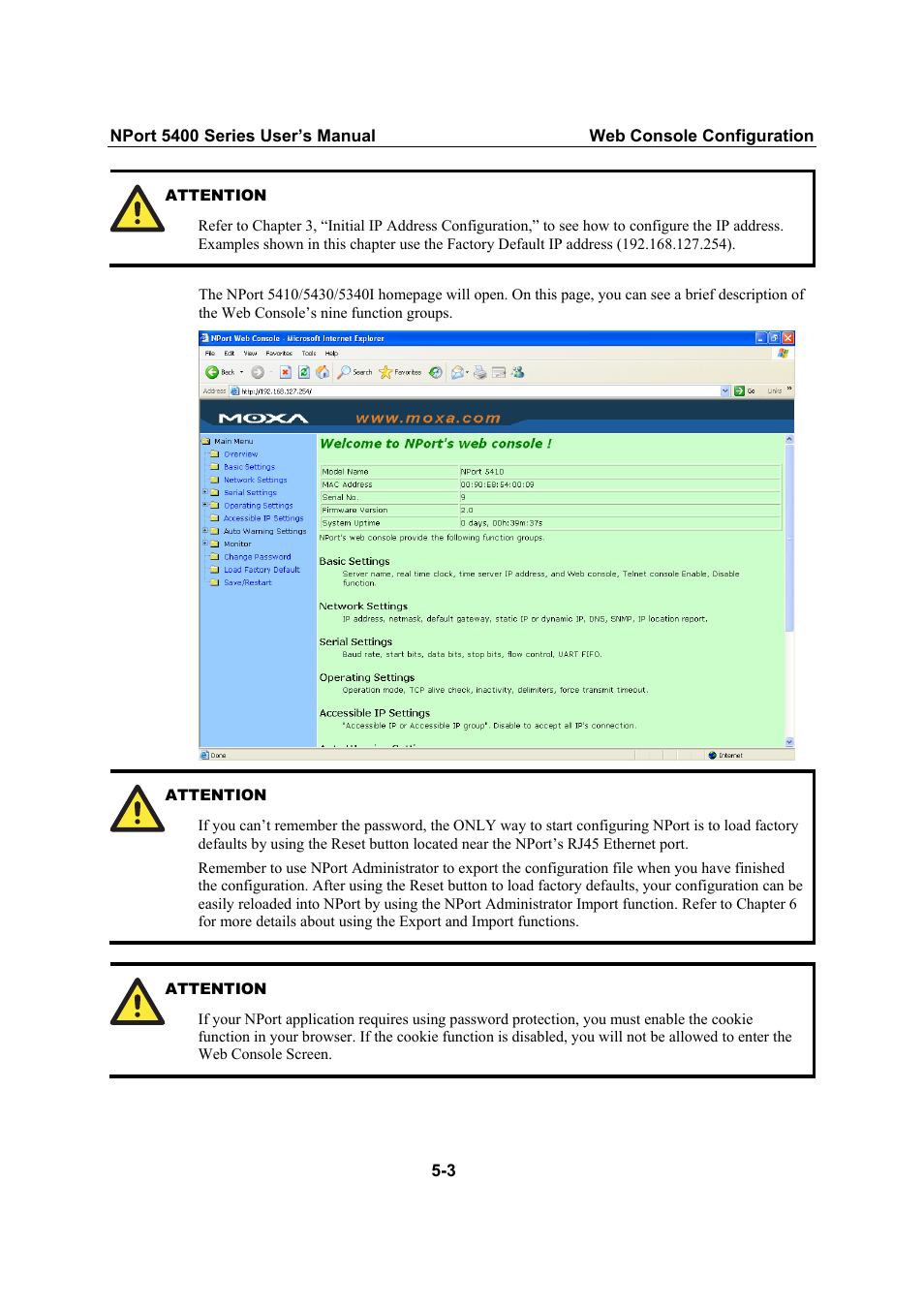 Moxa Technologies NPort 5400 User Manual | Page 28 / 102