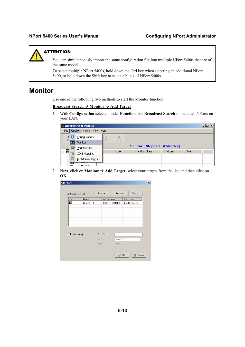 Monitor | Moxa Technologies NPort 5400 User Manual | Page 69 / 102