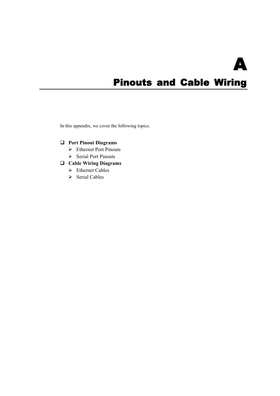 A. pinouts and cable wiring, Appendix a, Pinouts and cable wiring | Moxa Technologies NPort 5400 User Manual | Page 88 / 102