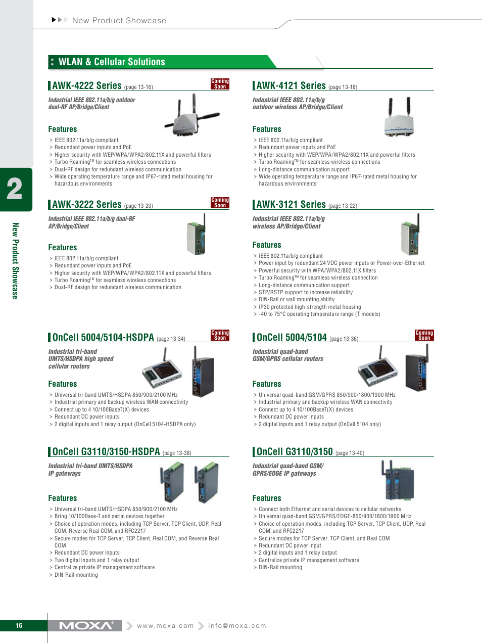 Awk-3222 series, Awk-3121 series, Awk-4222 series | Awk-4121 series, Wlan & cellular solutions | Moxa Technologies MOXA V91 User Manual | Page 26 / 84