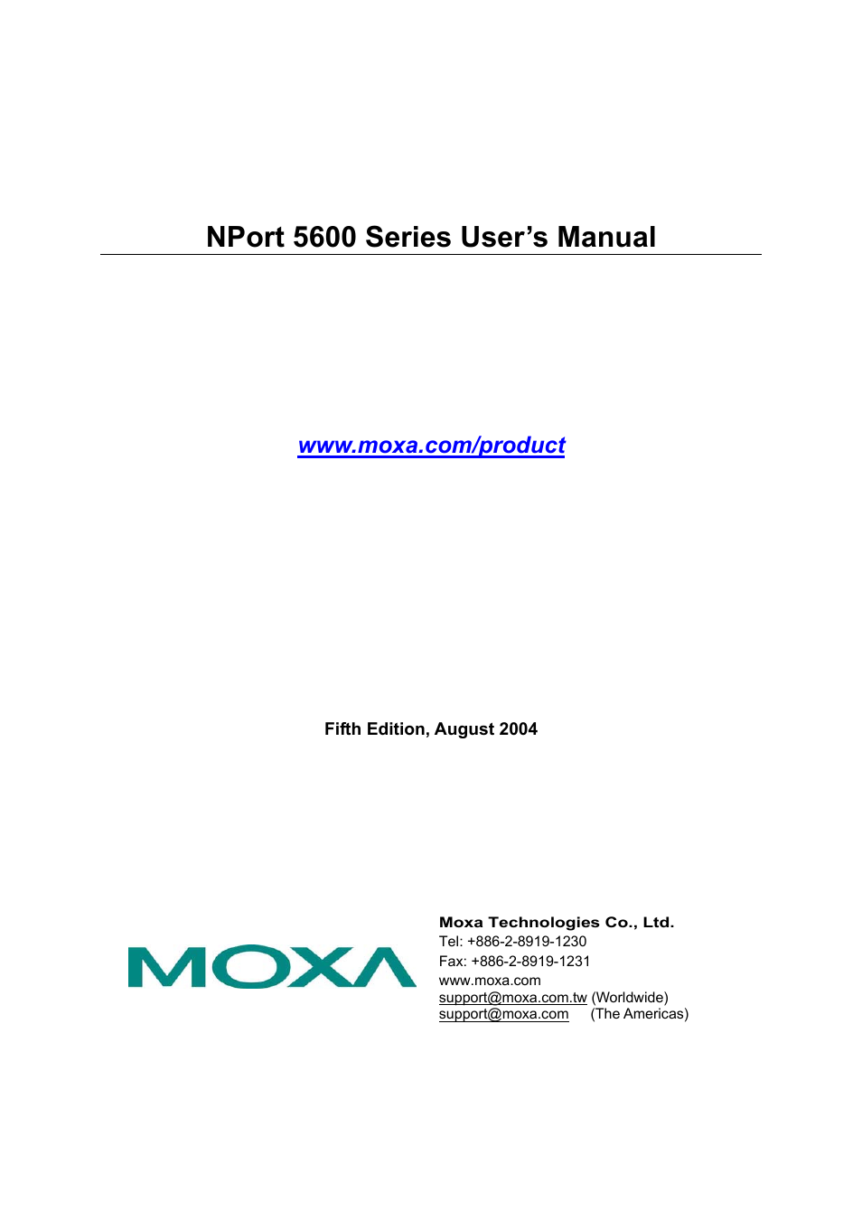 Moxa Technologies 5600 User Manual | 93 pages
