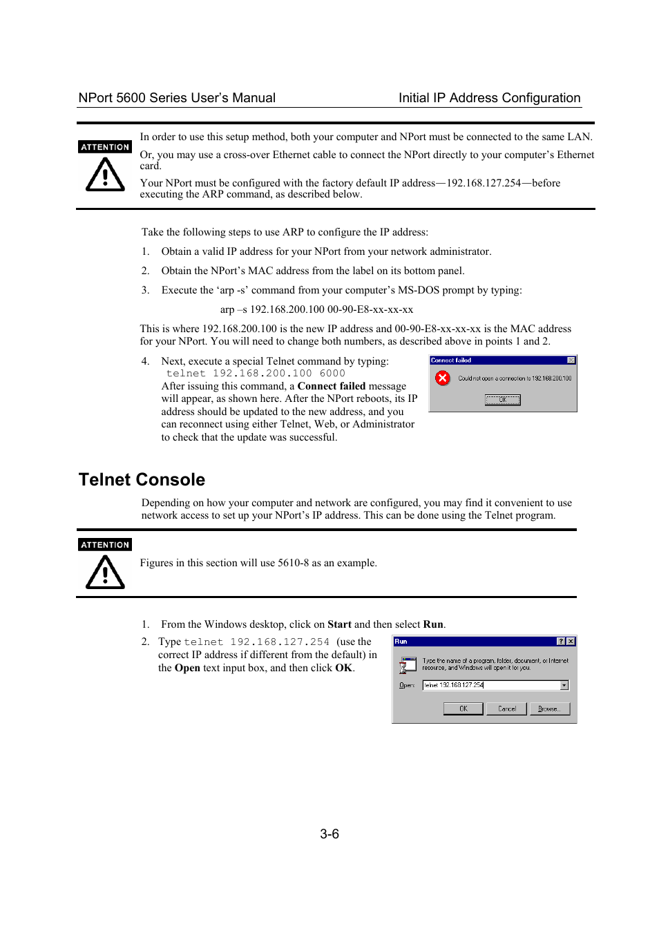 Telnet console, Telnet console -6 | Moxa Technologies 5600 User Manual | Page 20 / 93