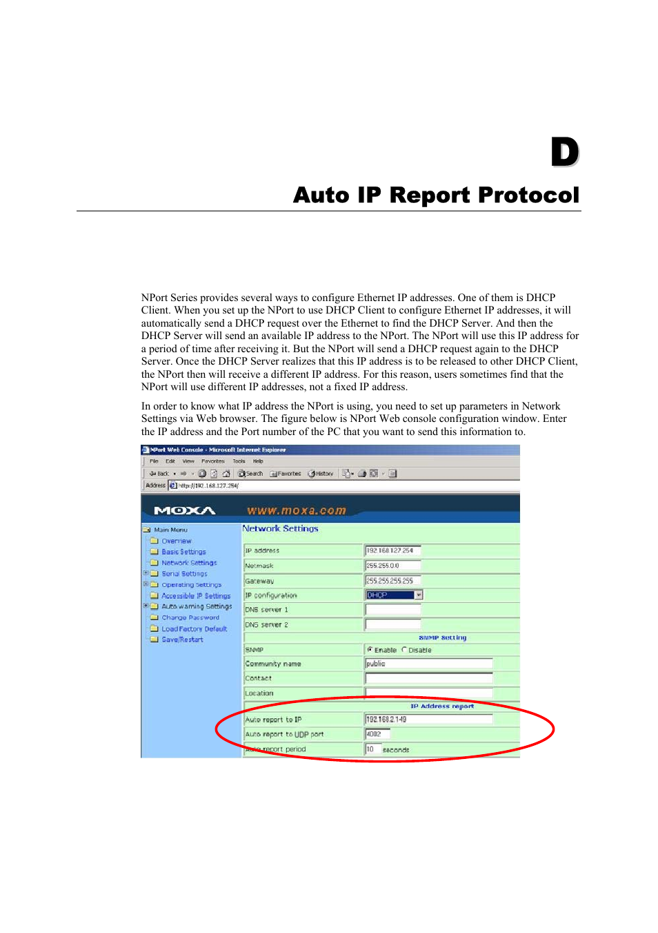 Appendix d: auto ip report protocol, Appendix d | Moxa Technologies 5600 User Manual | Page 87 / 93