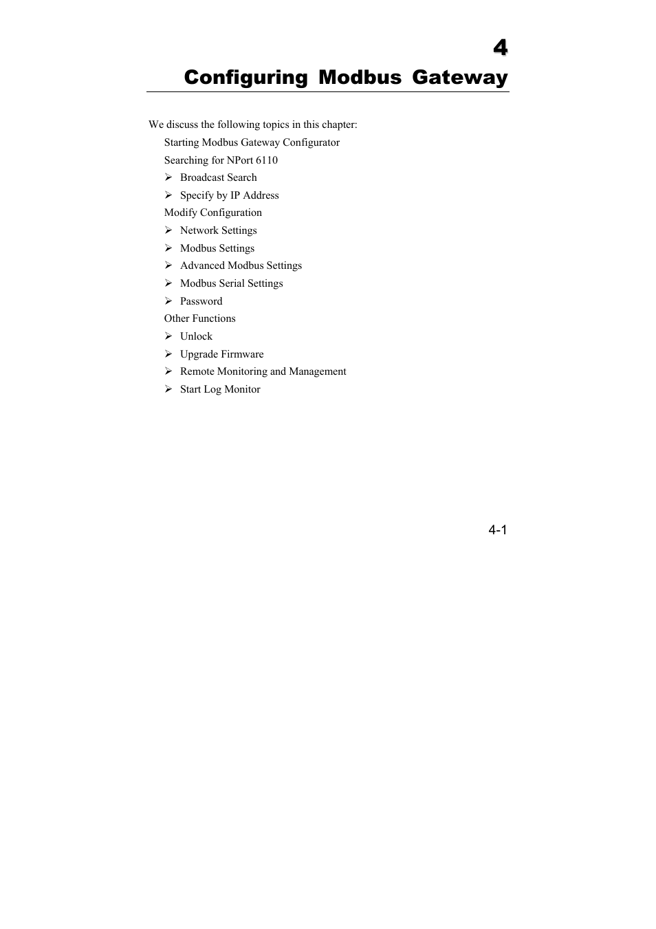 Configuring modbus gateway, Configuring modbus gateway -1 | Moxa Technologies 6110 User Manual | Page 27 / 52