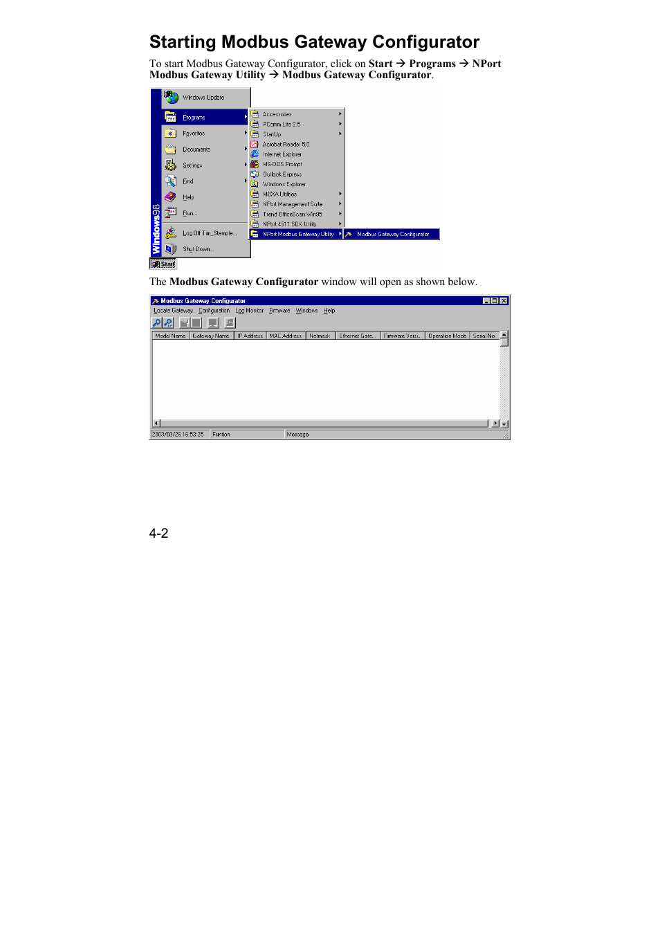 Starting modbus gateway configurator, Starting modbus gateway configurator -2 | Moxa Technologies 6110 User Manual | Page 28 / 52