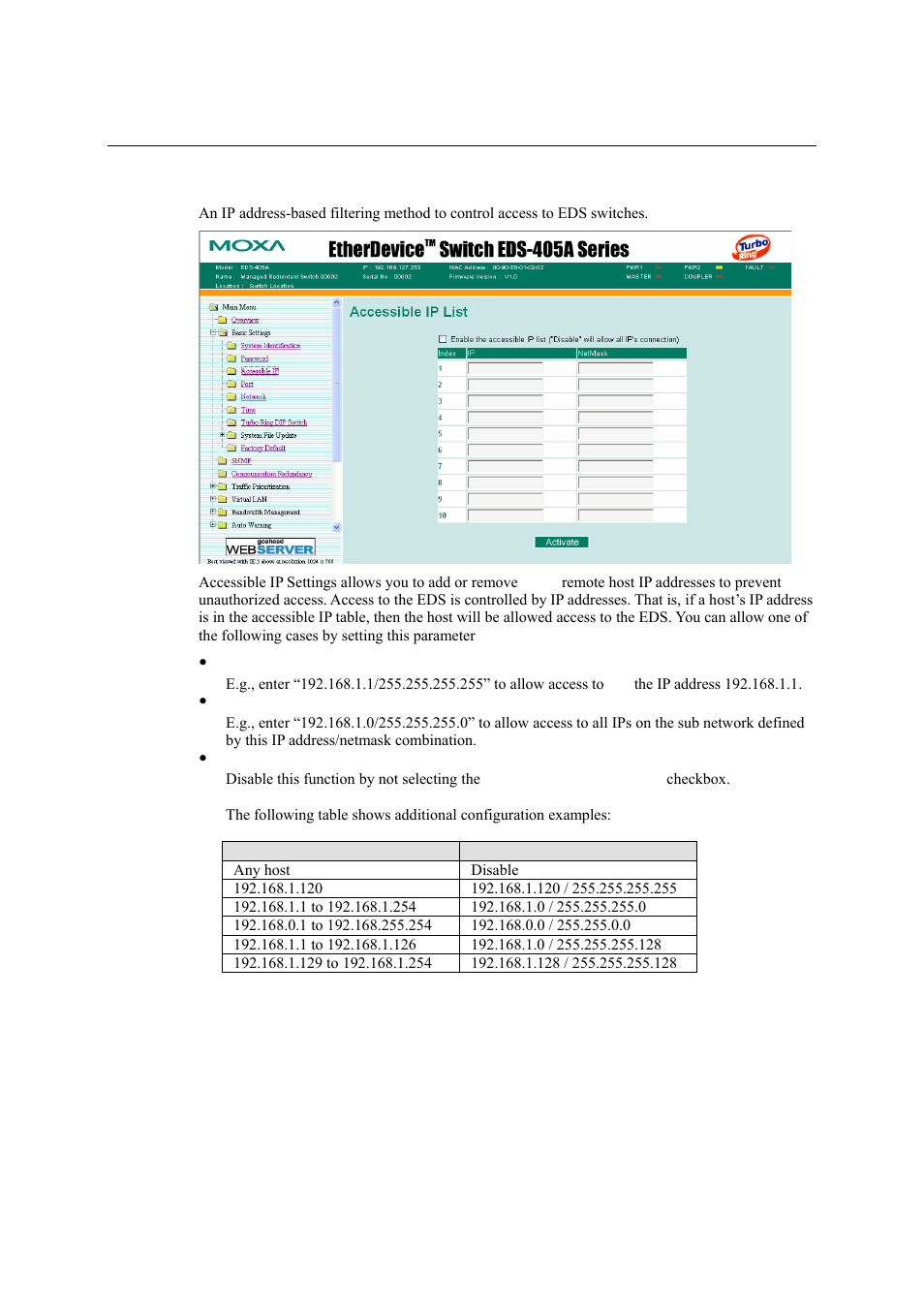 Accessible ip, Accessible ip -4 | Moxa Technologies Moxa EtherDevice Switch EDS-405A User Manual | Page 19 / 82