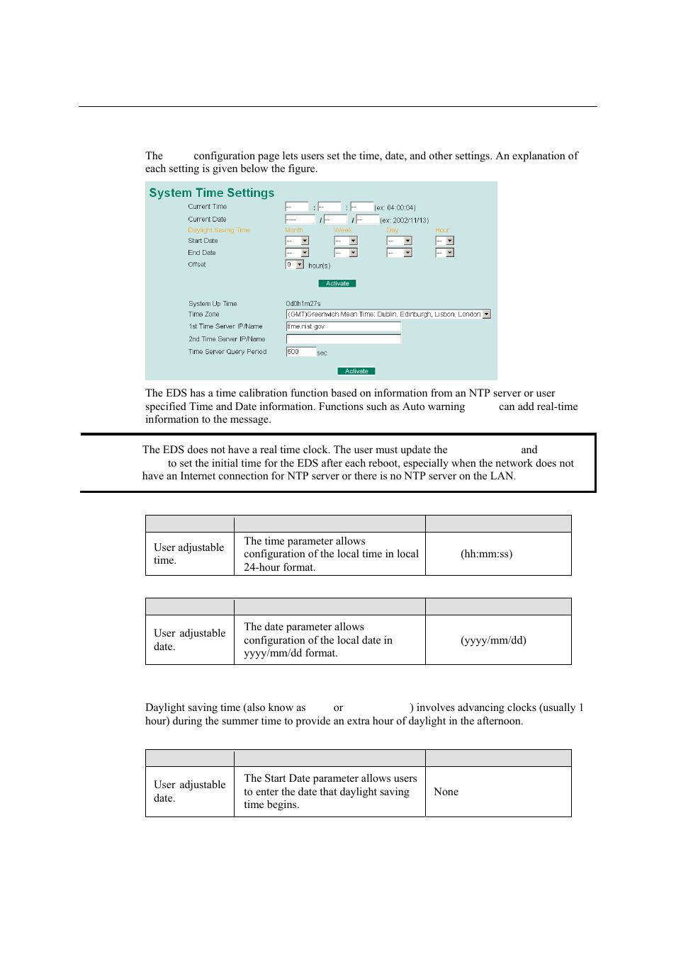 Time, Time -8 | Moxa Technologies Moxa EtherDevice Switch EDS-405A User Manual | Page 23 / 82