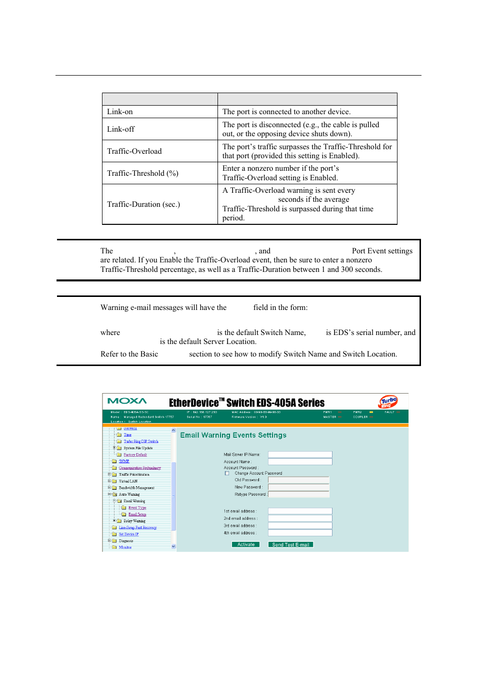 Email settings, Email settings -46 | Moxa Technologies Moxa EtherDevice Switch EDS-405A User Manual | Page 61 / 82