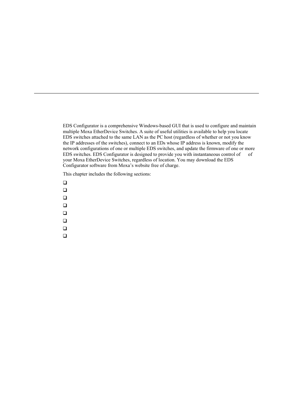 Chapter 4 eds configurator gui, Chapter 4, Eds configurator gui -1 | Moxa Technologies Moxa EtherDevice Switch EDS-405A User Manual | Page 72 / 82