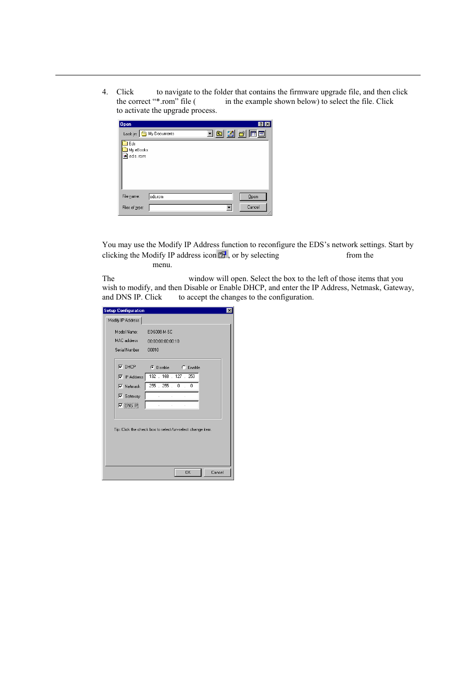 Modify ip address | Moxa Technologies Moxa EtherDevice Switch EDS-405A User Manual | Page 75 / 82