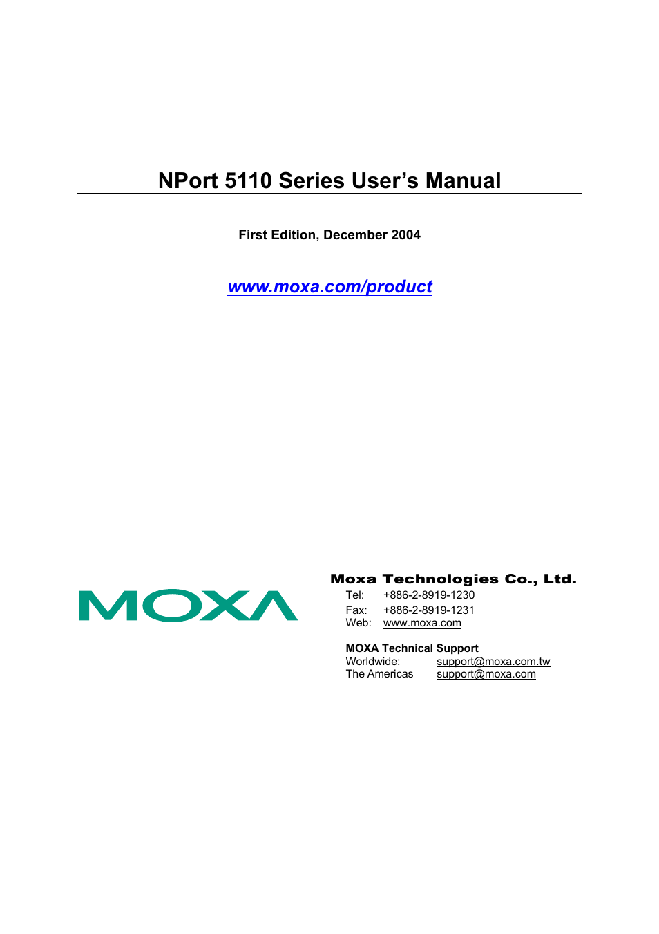 Moxa Technologies NPort 5110 Series User Manual | 101 pages