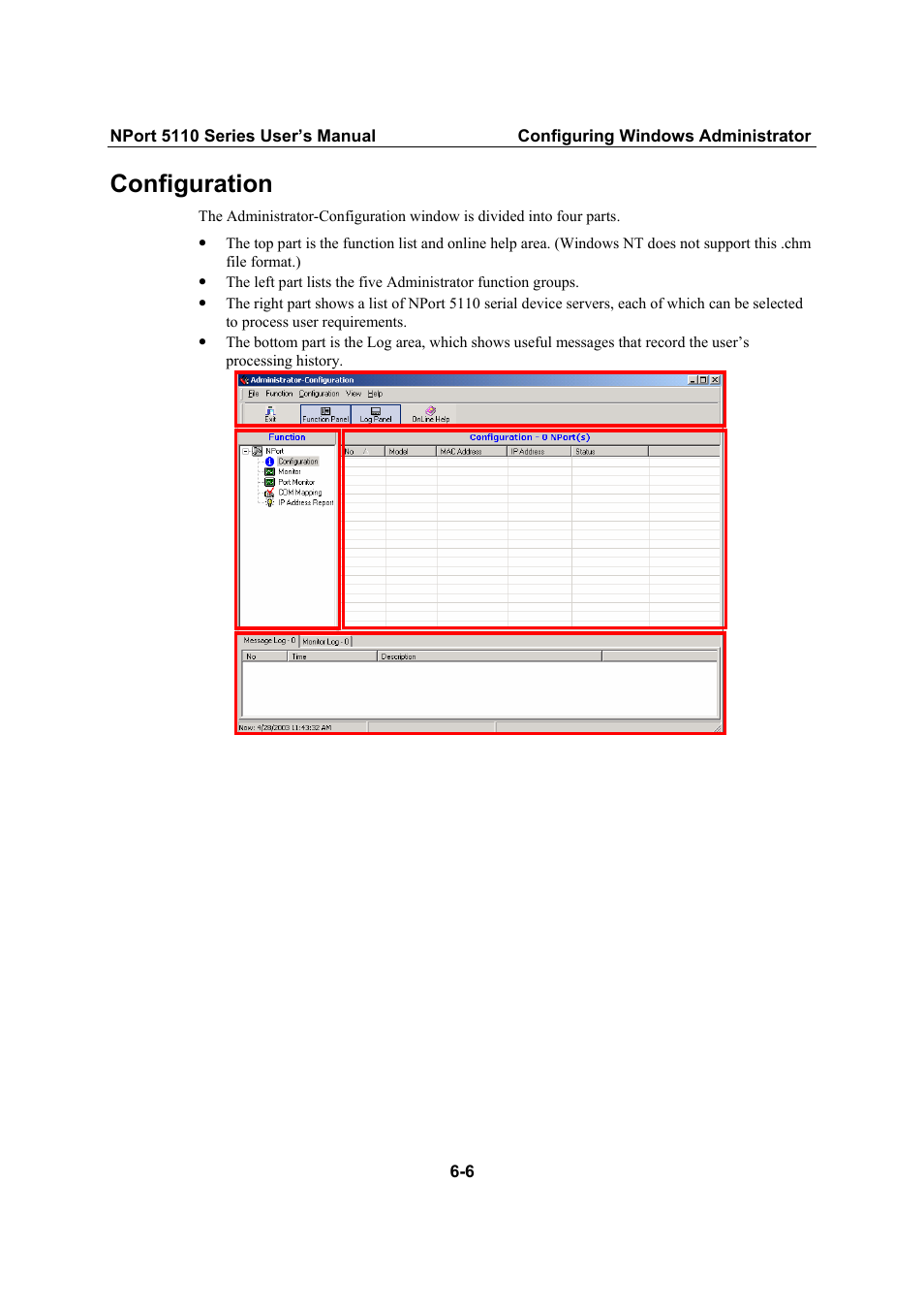 Configuration, Configuration -6 | Moxa Technologies NPort 5110 Series User Manual | Page 57 / 101