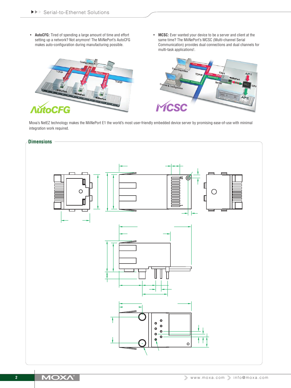 Moxa Technologies MIINEPORT E1 User Manual | Page 2 / 4