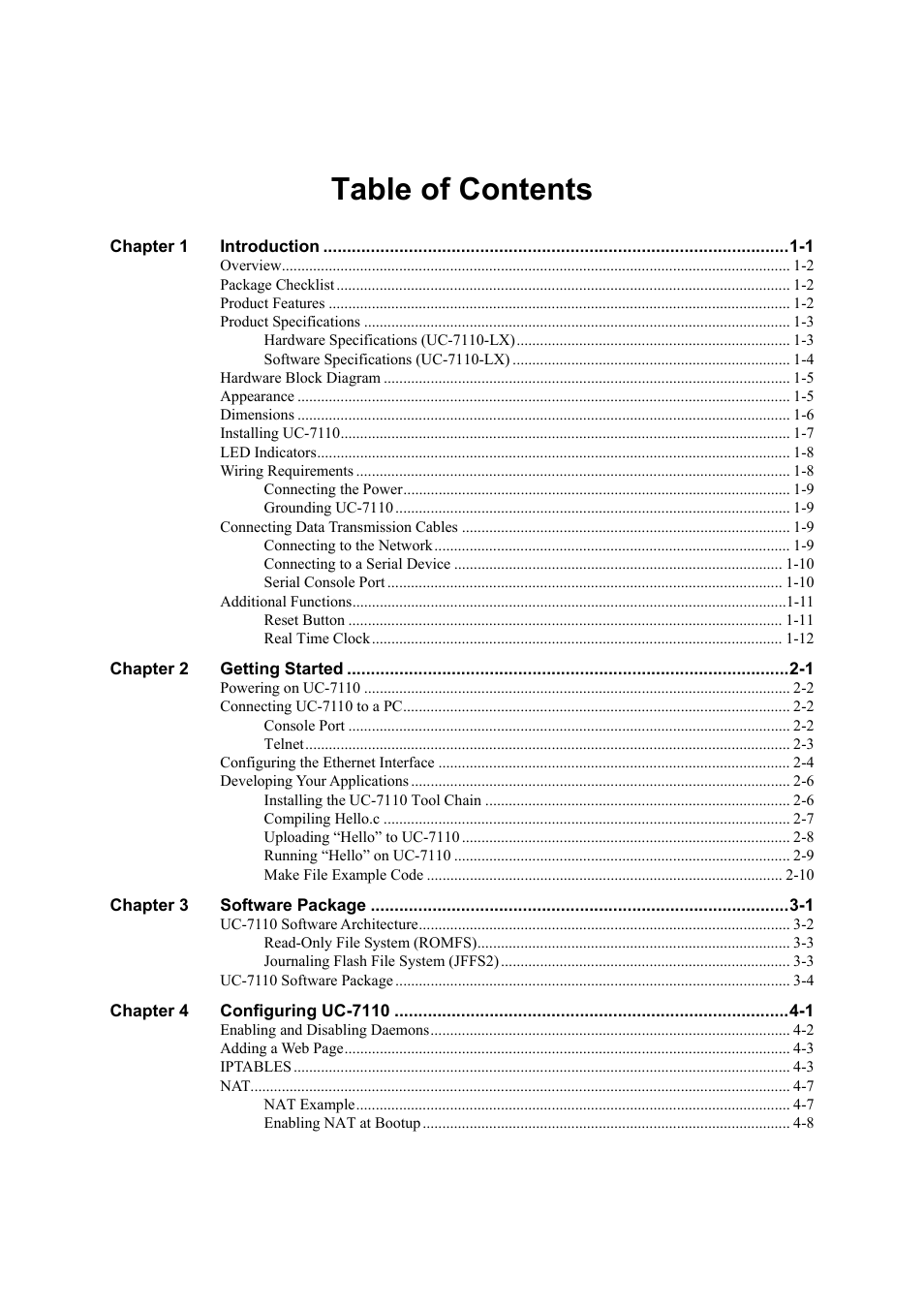 Moxa Technologies UC-7110 User Manual | Page 3 / 64
