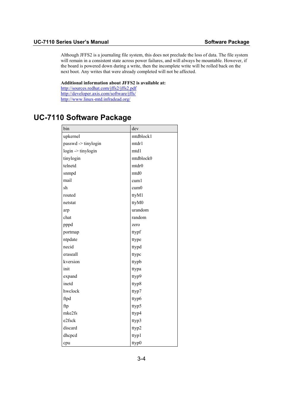 Uc-7110 software package, Uc-7110 software package -4 | Moxa Technologies UC-7110 User Manual | Page 31 / 64