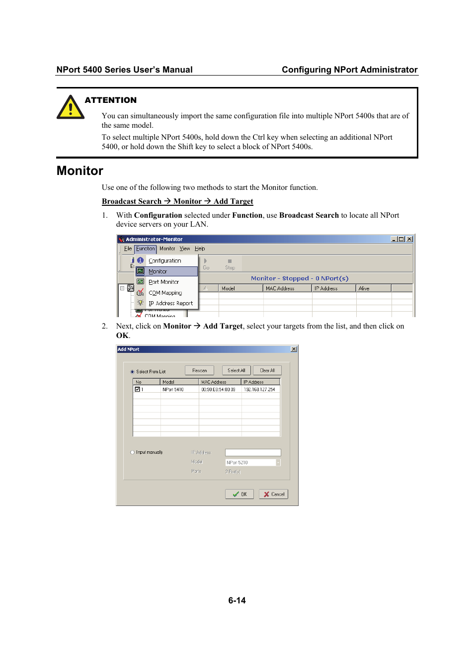 Monitor | Moxa Technologies NPort 5400 Series User Manual | Page 71 / 104