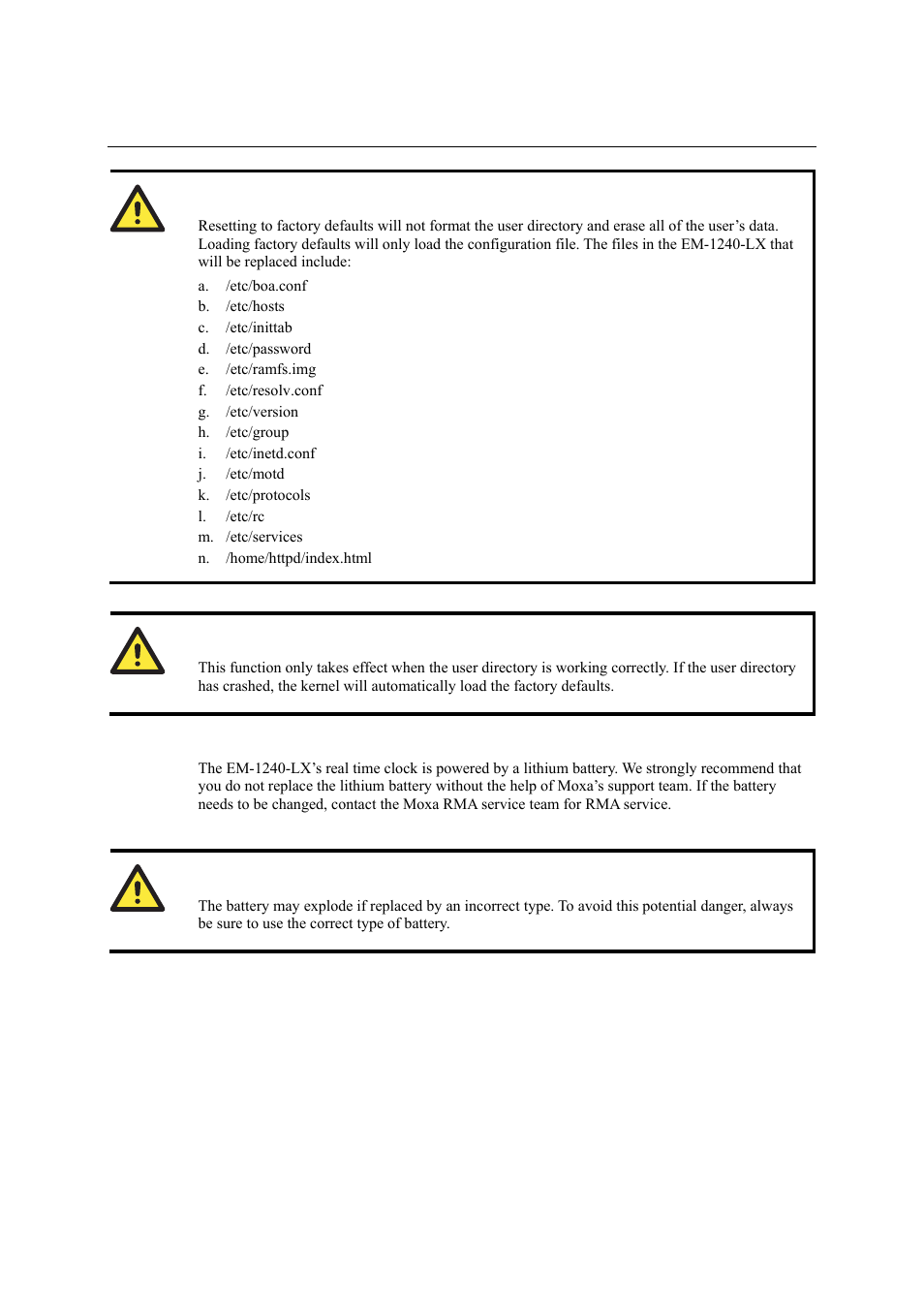 Real-time clock, Real-time clock -12 | Moxa Technologies EM-1240-LX User Manual | Page 16 / 64