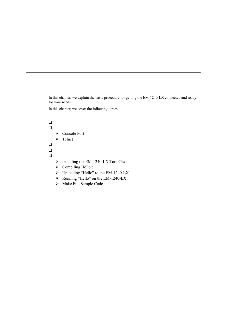 Getting started, Chapter 2, Getting started -1 | Moxa Technologies EM-1240-LX User Manual | Page 17 / 64