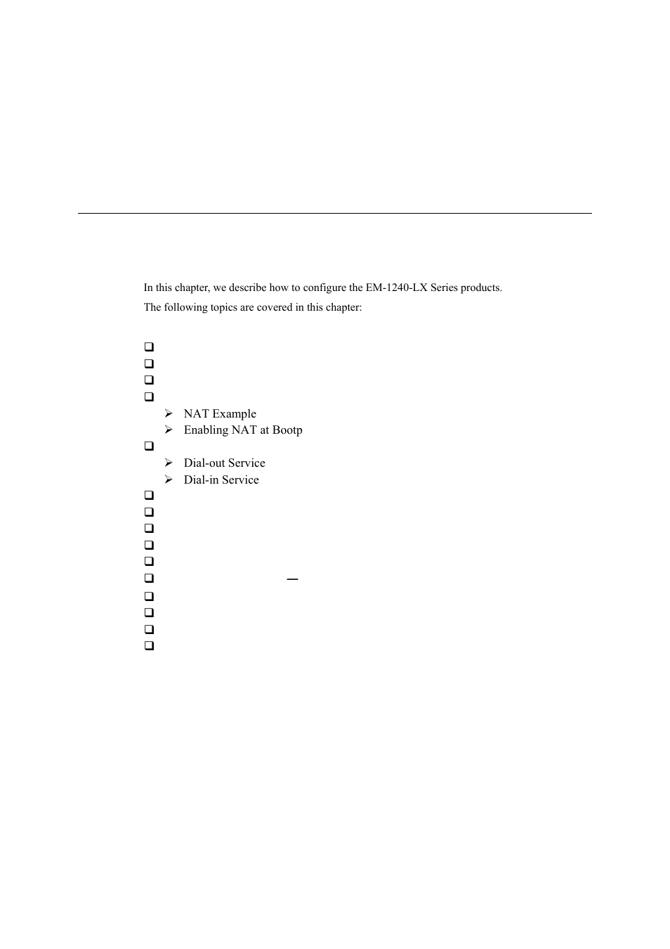 Configuring the em-1240-lx, Chapter 4, Configuring the em-1240-lx -1 | Moxa Technologies EM-1240-LX User Manual | Page 34 / 64