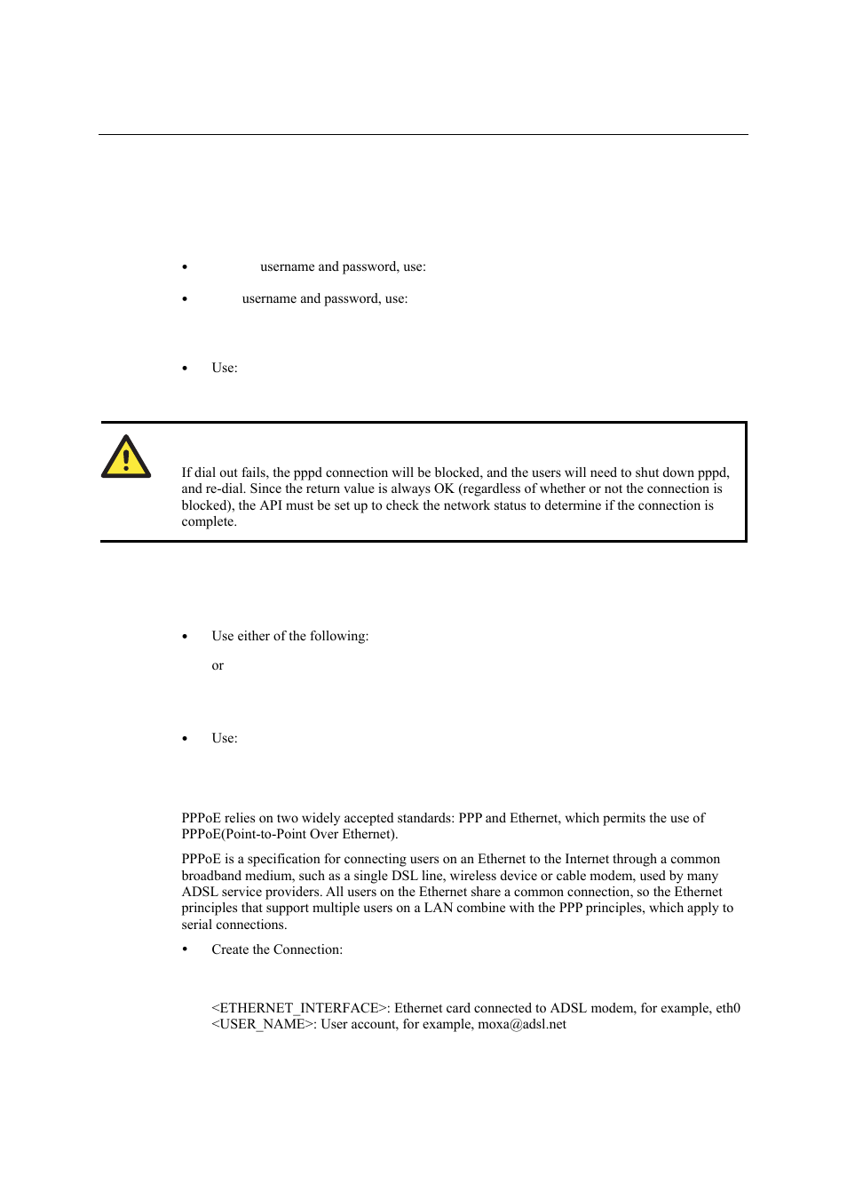 Configuring dial-in/dial-out service, Dial-out service, Dial-in service | Configuring pppoe, Configuring dial-in/dial-out service -8, Dial-out service -8, Dial-in service -8 | Moxa Technologies EM-1240-LX User Manual | Page 41 / 64