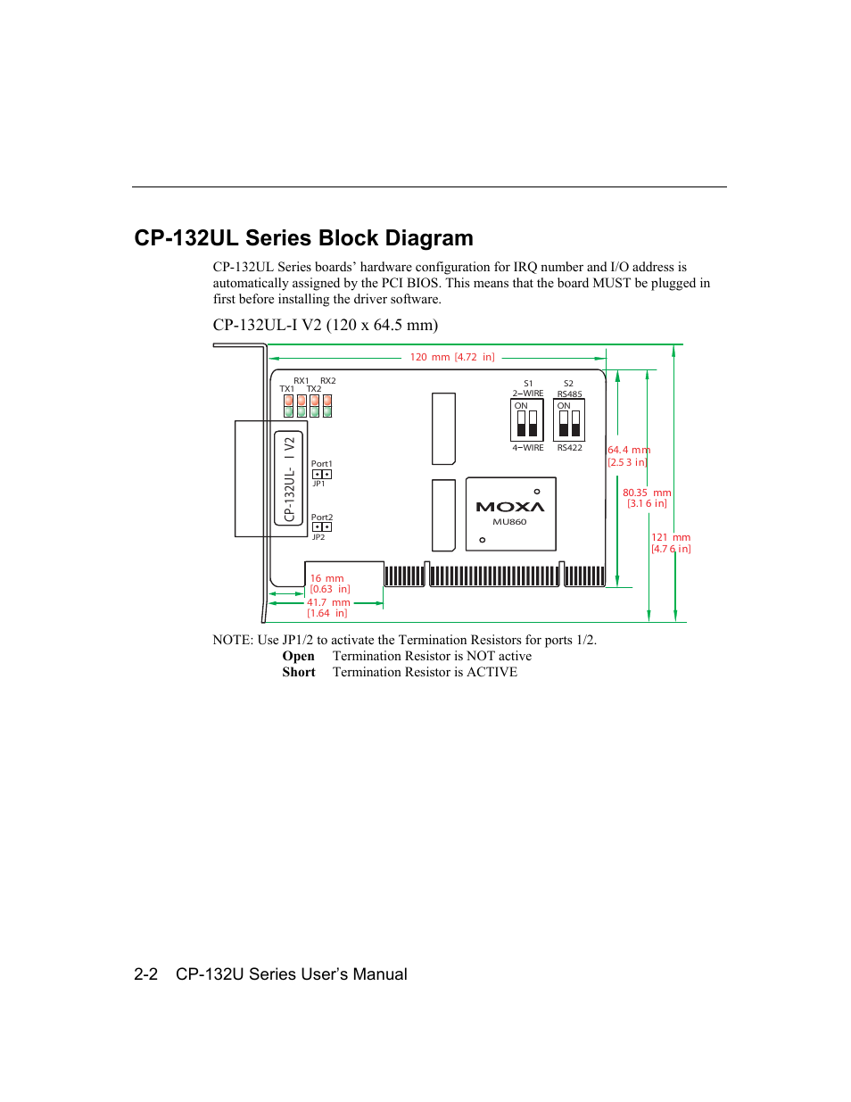 Cp-132ul series block diagram, Cp-132ul series block diagram -2 | Moxa Technologies CP-132U User Manual | Page 12 / 87