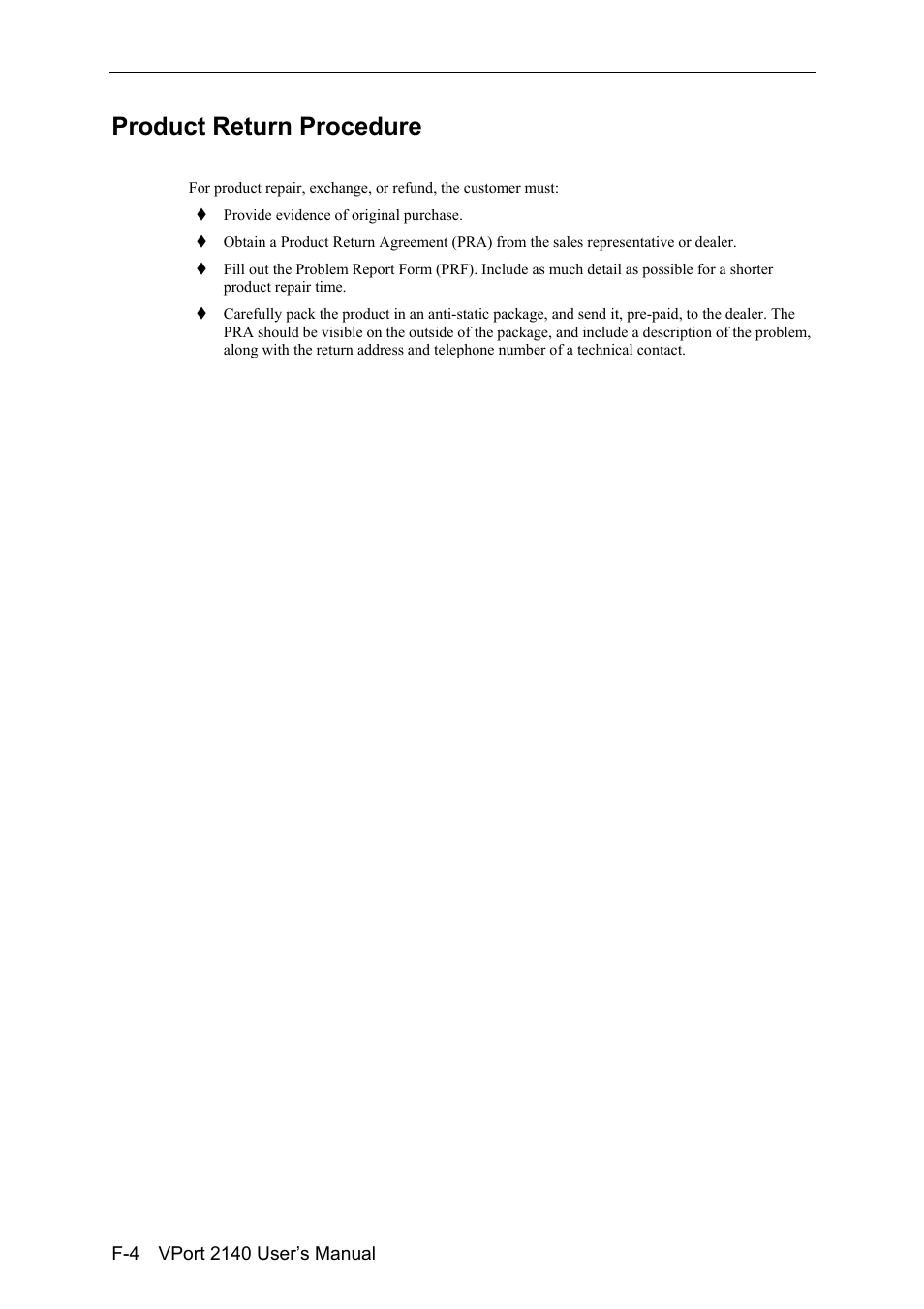 Product return procedure | Moxa Technologies 2140 User Manual | Page 100 / 100