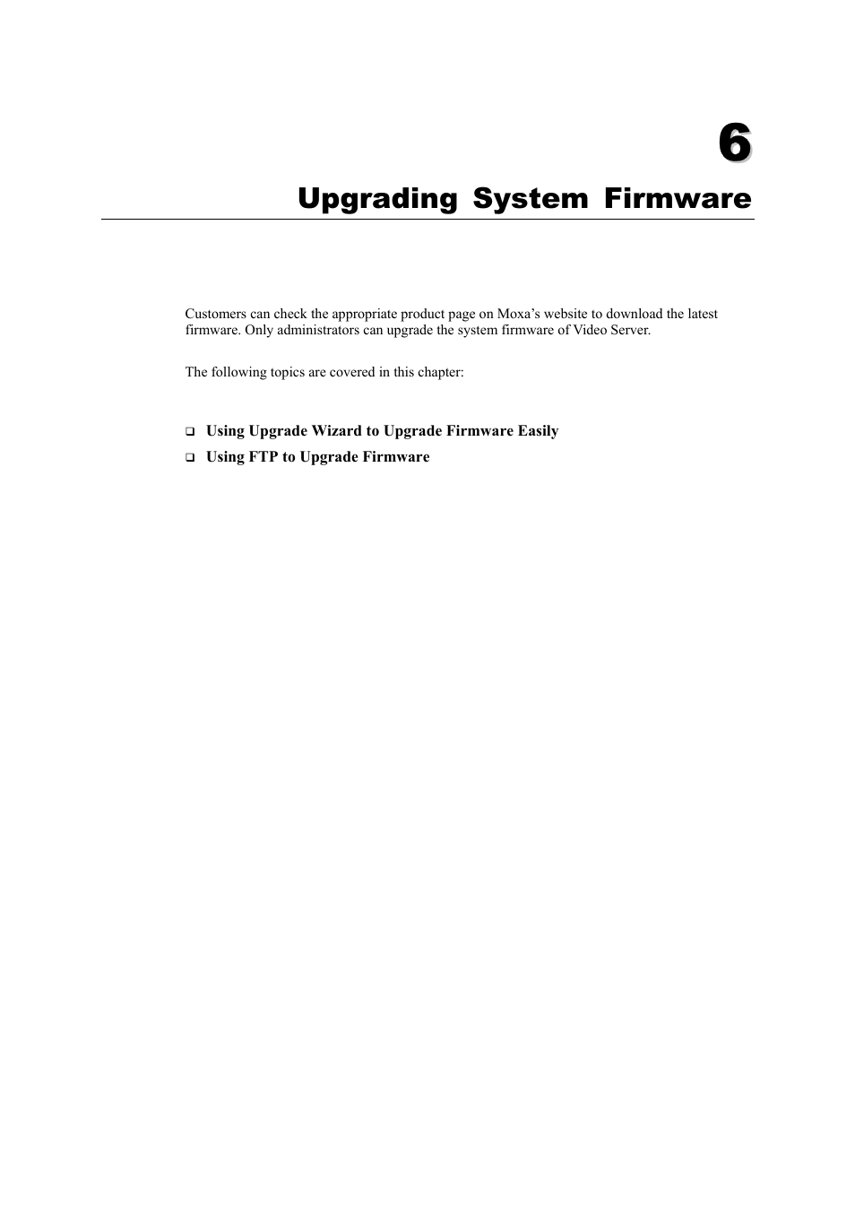 Chapter 6, Upgrading system firmware -1 | Moxa Technologies 2140 User Manual | Page 71 / 100