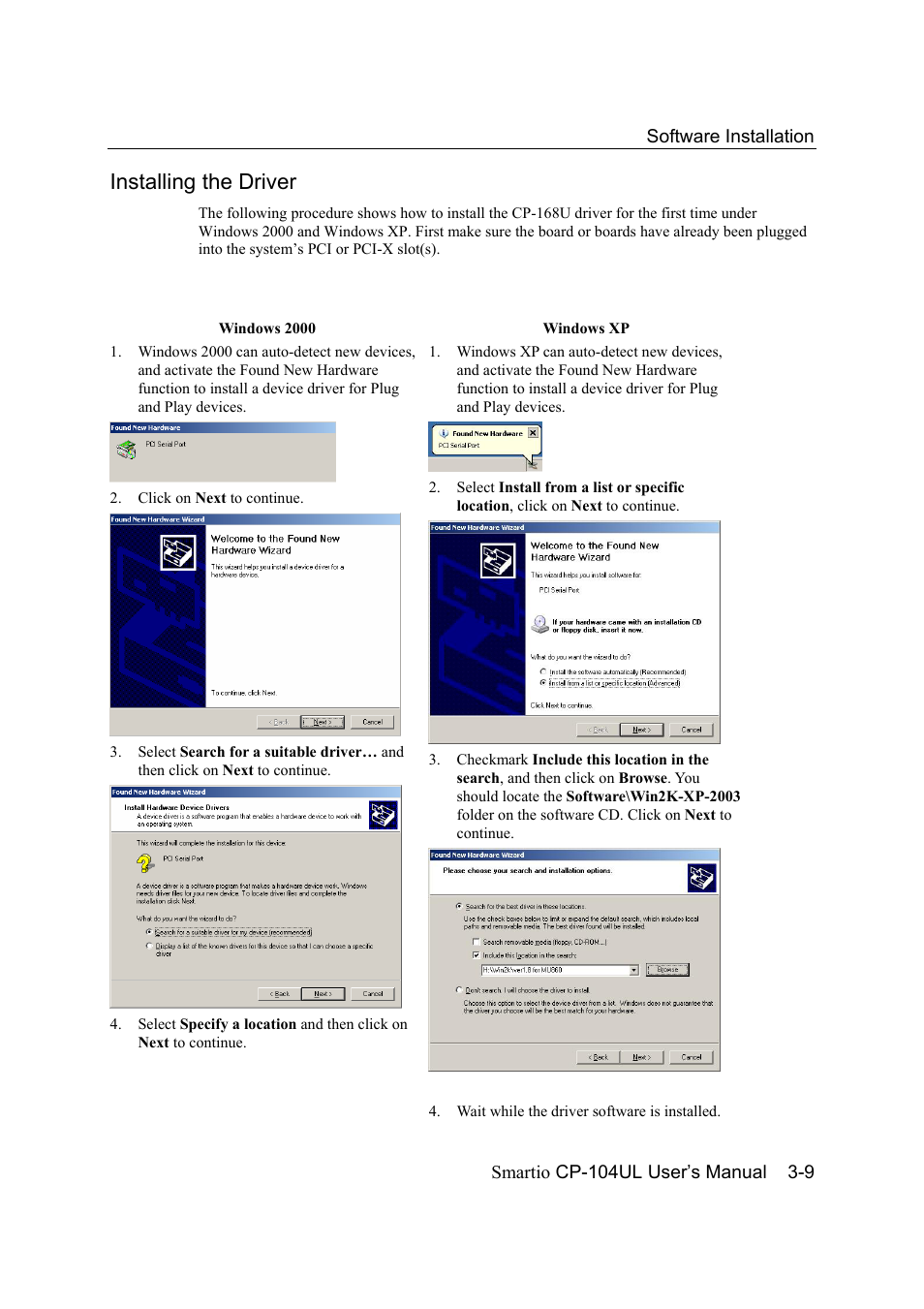 Installing the driver, Installing the driver -9 | Moxa Technologies CP-104UL User Manual | Page 23 / 69