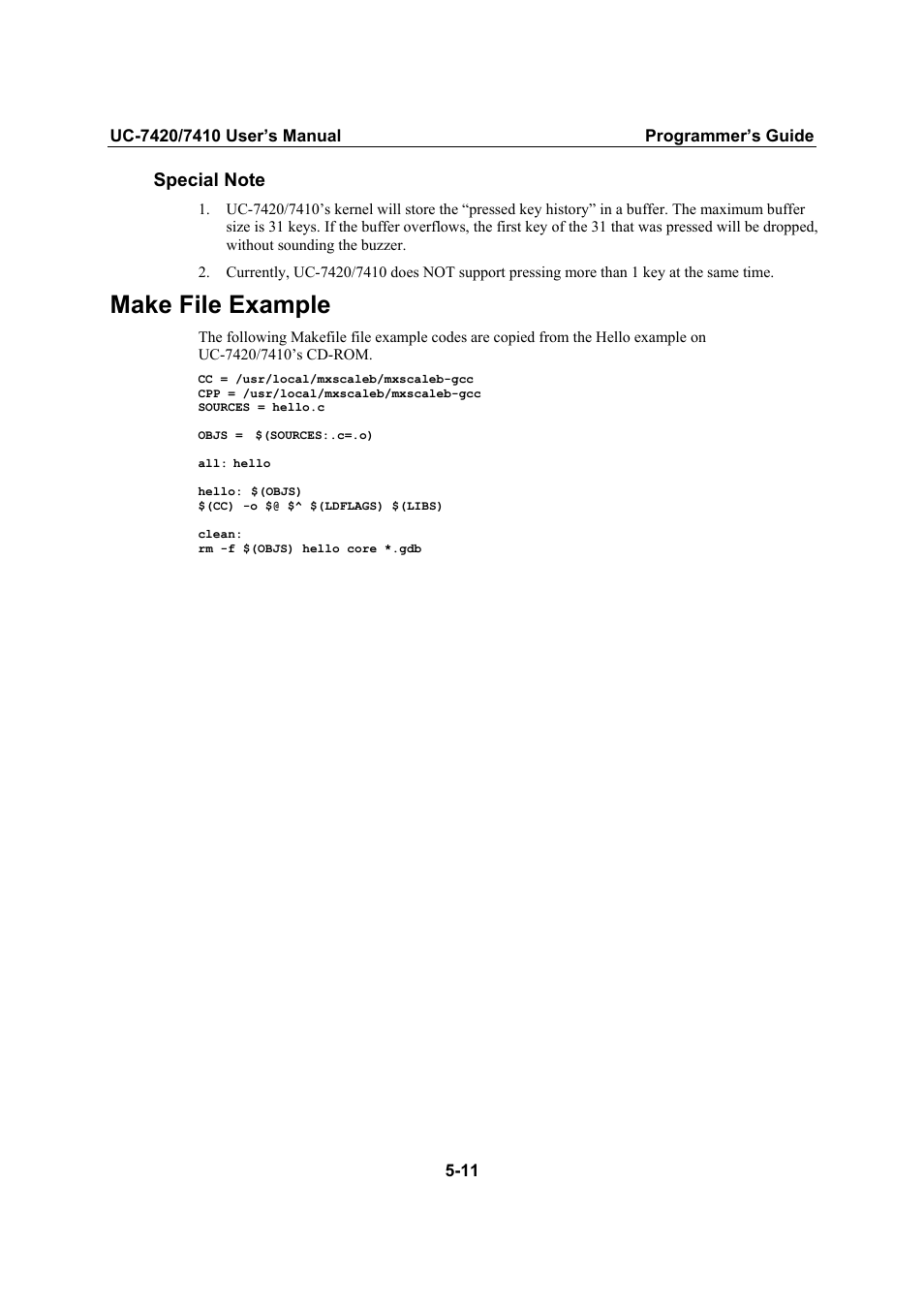 Make file example, Make file example -11 | Moxa Technologies UC-7420/7410 User Manual | Page 87 / 106