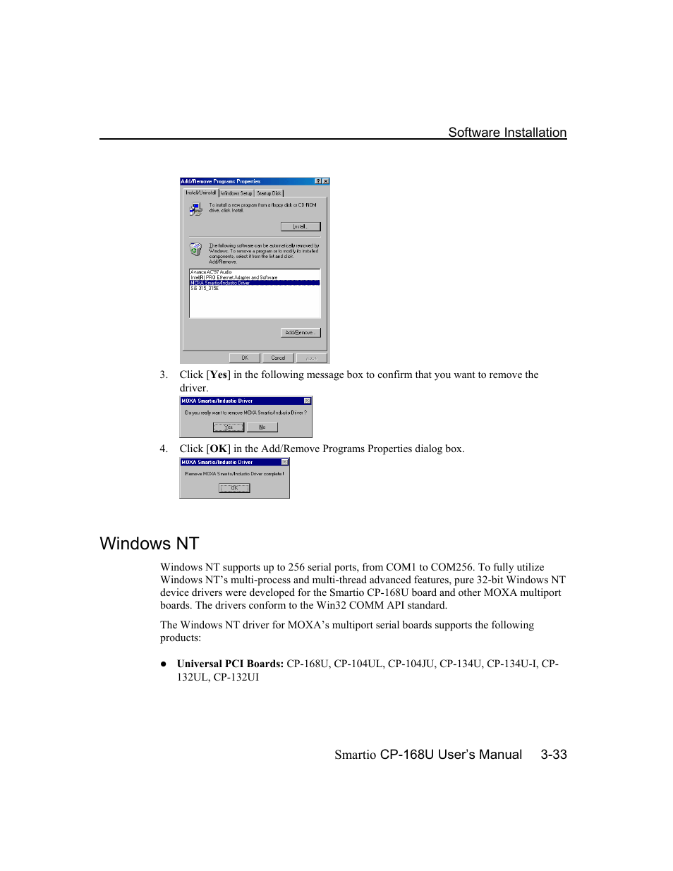 Windows nt, Windows nt -33 | Moxa Technologies CP-168U User Manual | Page 49 / 86