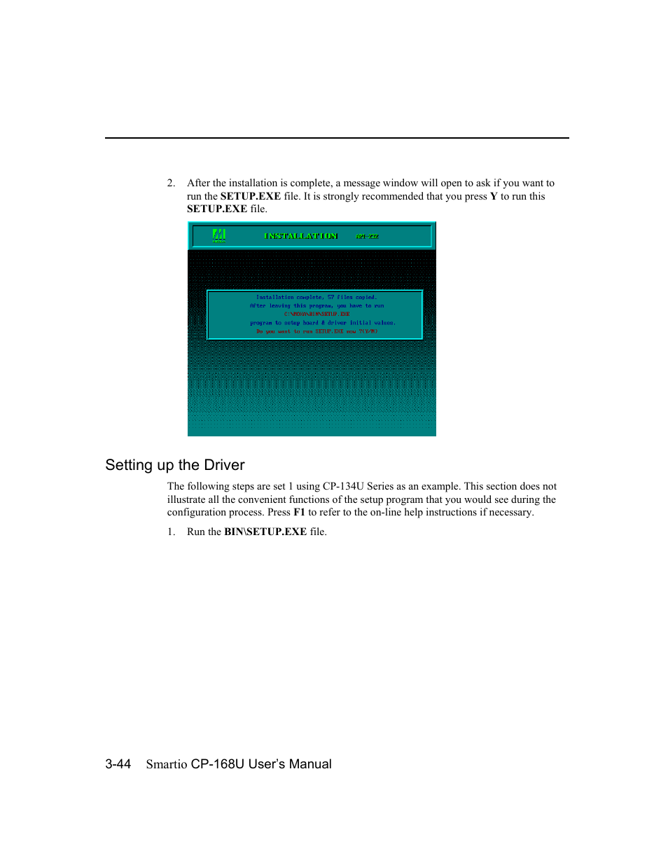 Setting up the driver | Moxa Technologies CP-168U User Manual | Page 60 / 86