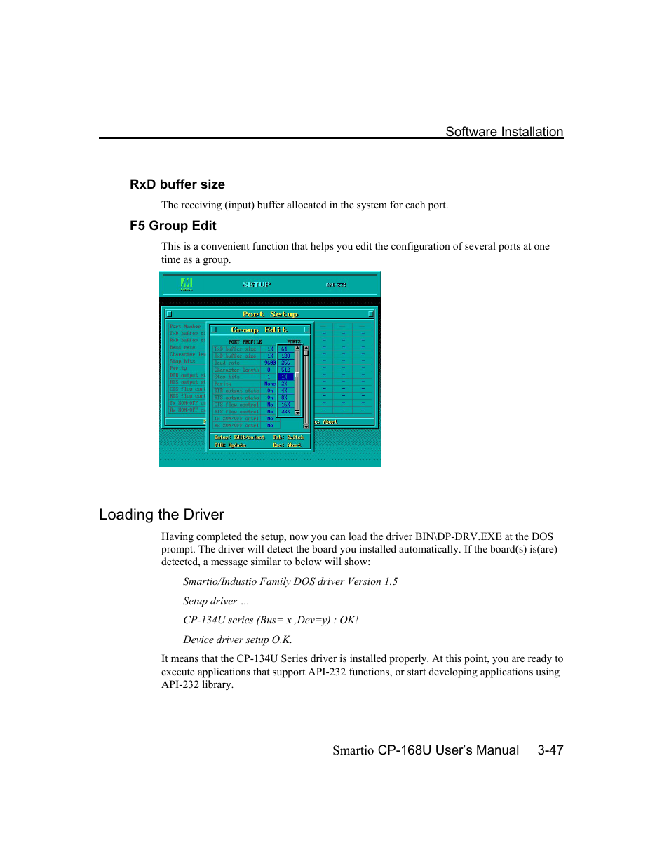 Loading the driver | Moxa Technologies CP-168U User Manual | Page 63 / 86