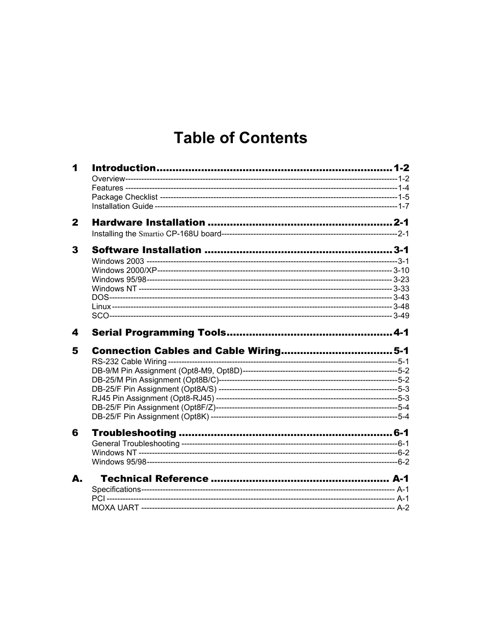 Moxa Technologies CP-168U User Manual | Page 7 / 86