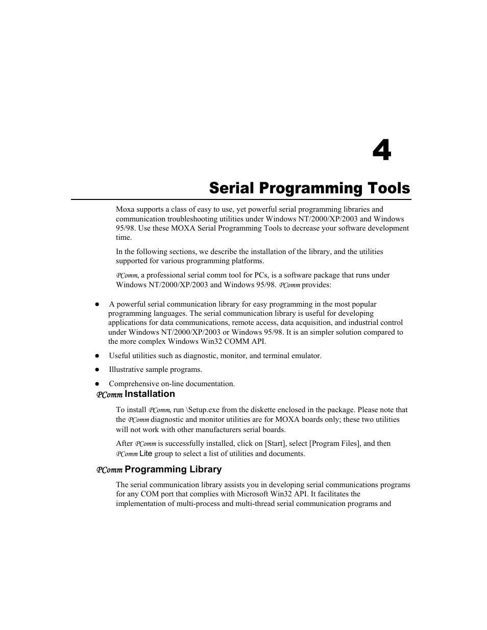 Serial programming tools, 4 serial programming tools -1, 4serial programming tools | Moxa Technologies CP-168U User Manual | Page 71 / 86