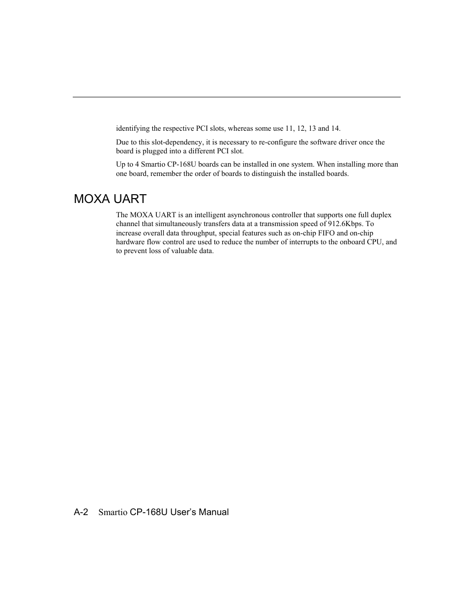 Moxa uart | Moxa Technologies CP-168U User Manual | Page 84 / 86