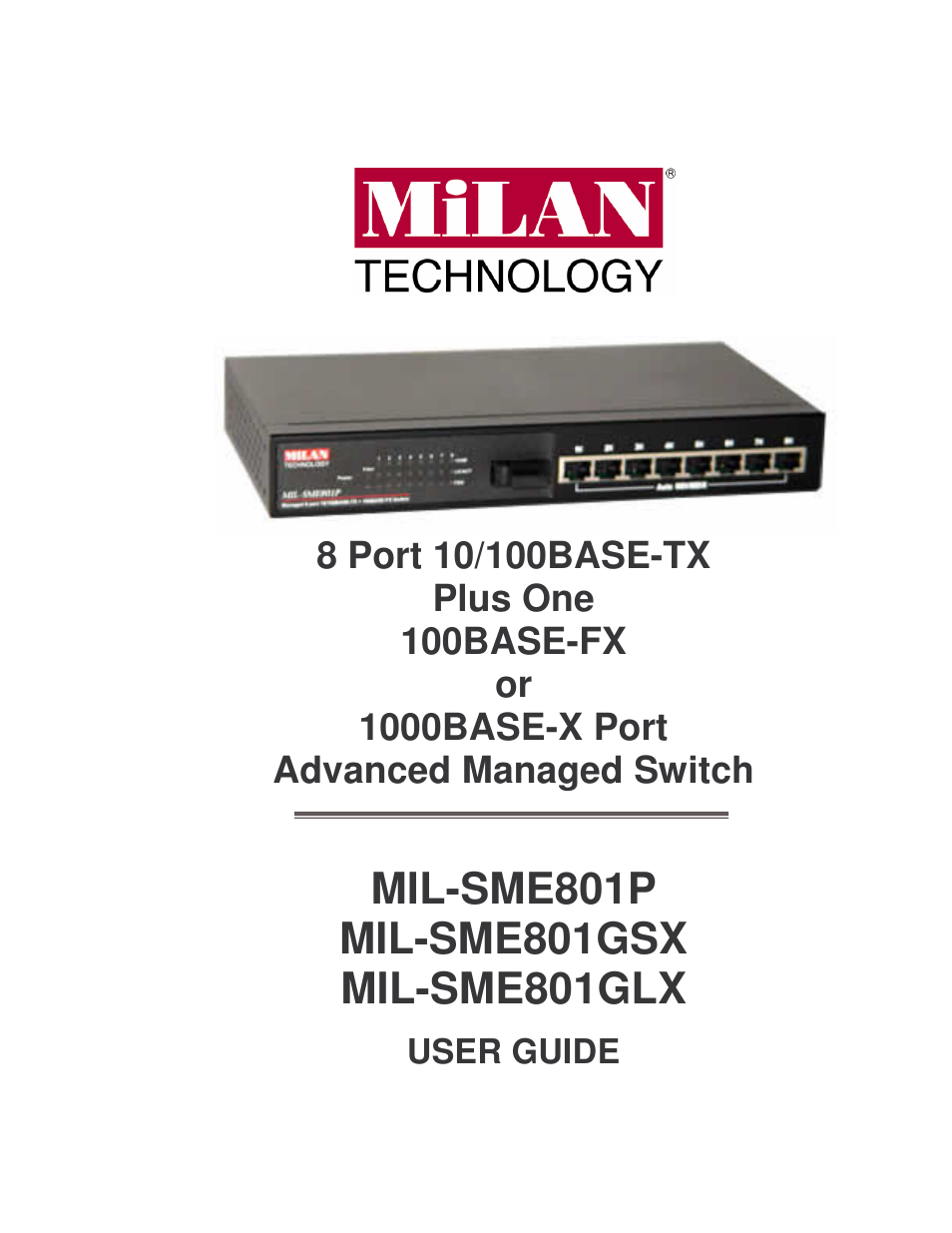 Milan Technology MIL-SME801P User Manual | 155 pages