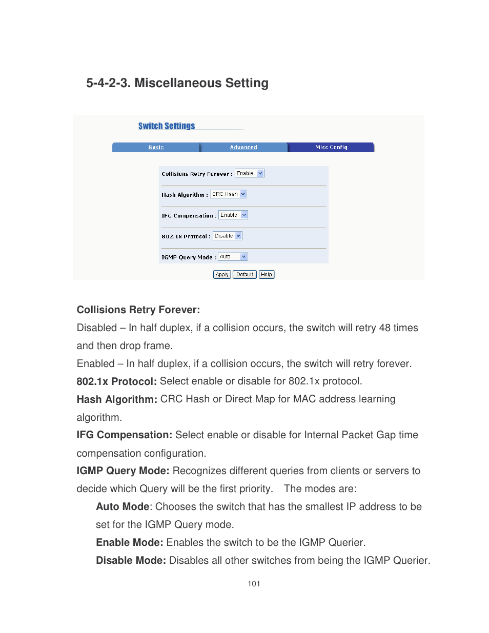 4-2-3. miscellaneous setting | Milan Technology MIL-SME801P User Manual | Page 107 / 155