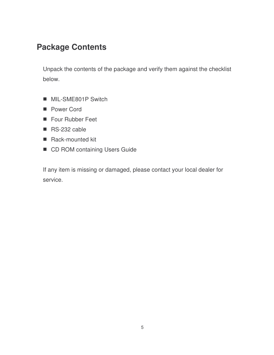 Package contents | Milan Technology MIL-SME801P User Manual | Page 11 / 155