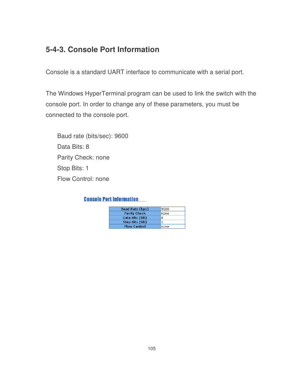 4-3. console port information | Milan Technology MIL-SME801P User Manual | Page 111 / 155