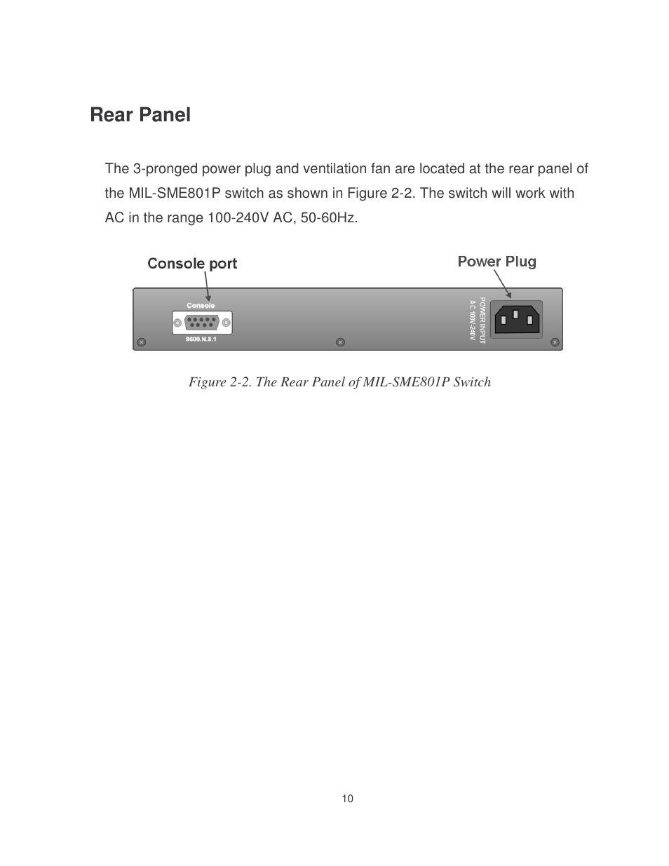 Rear panel | Milan Technology MIL-SME801P User Manual | Page 16 / 155
