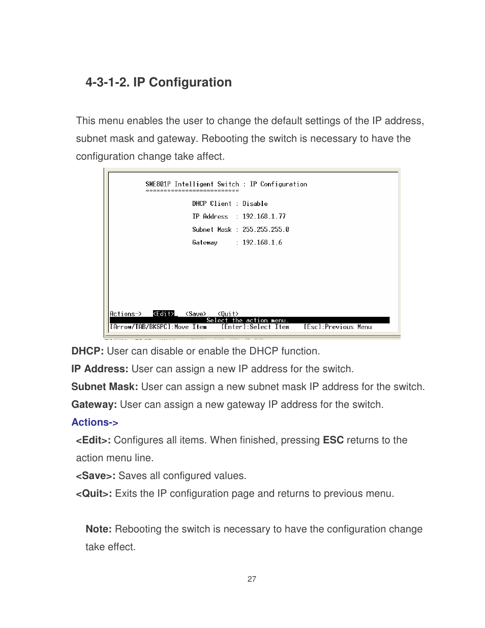 3-1-2. ip configuration | Milan Technology MIL-SME801P User Manual | Page 33 / 155