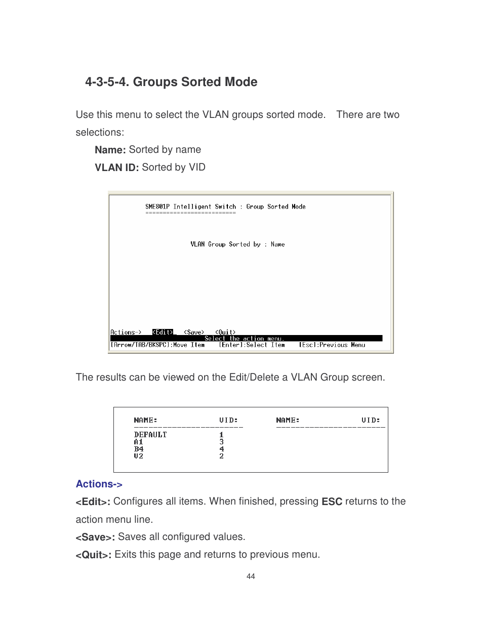 3-5-4. groups sorted mode | Milan Technology MIL-SME801P User Manual | Page 50 / 155