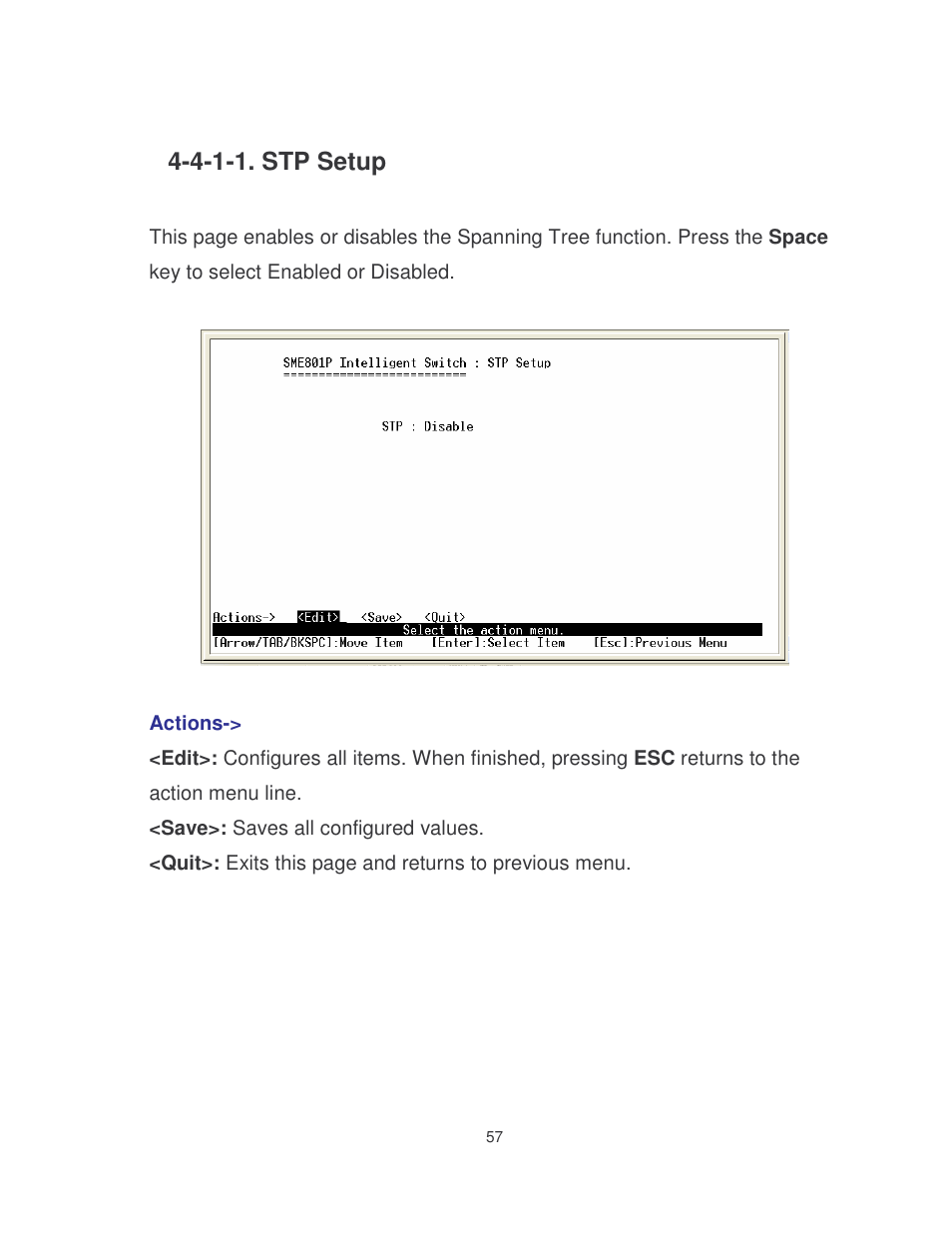 4-1-1. stp setup | Milan Technology MIL-SME801P User Manual | Page 63 / 155